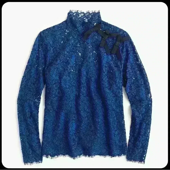 J. Crew Tops - Jcrew Mockneck top in floral lace